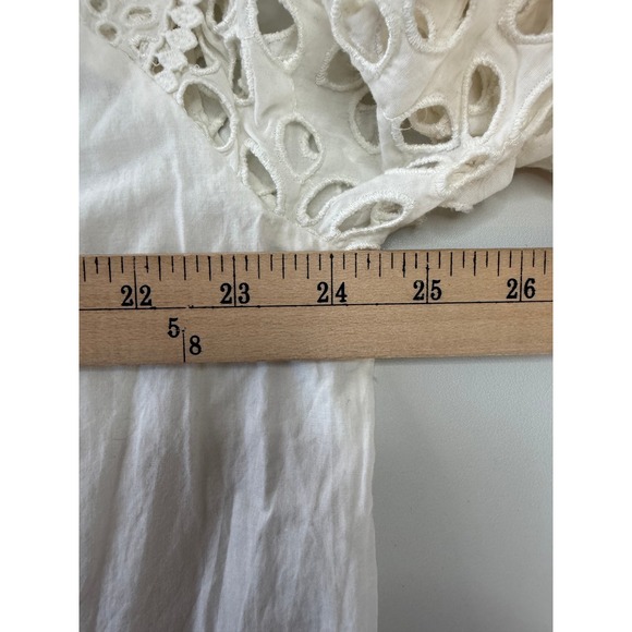J.Crew White Eyelet Lace Balloon Sleeve Tunic Cover Up Womens XLarge - Picture 6 of 8